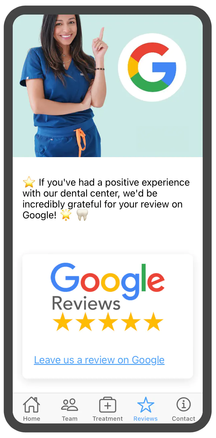 Increase patient reviews via a dental mobile app